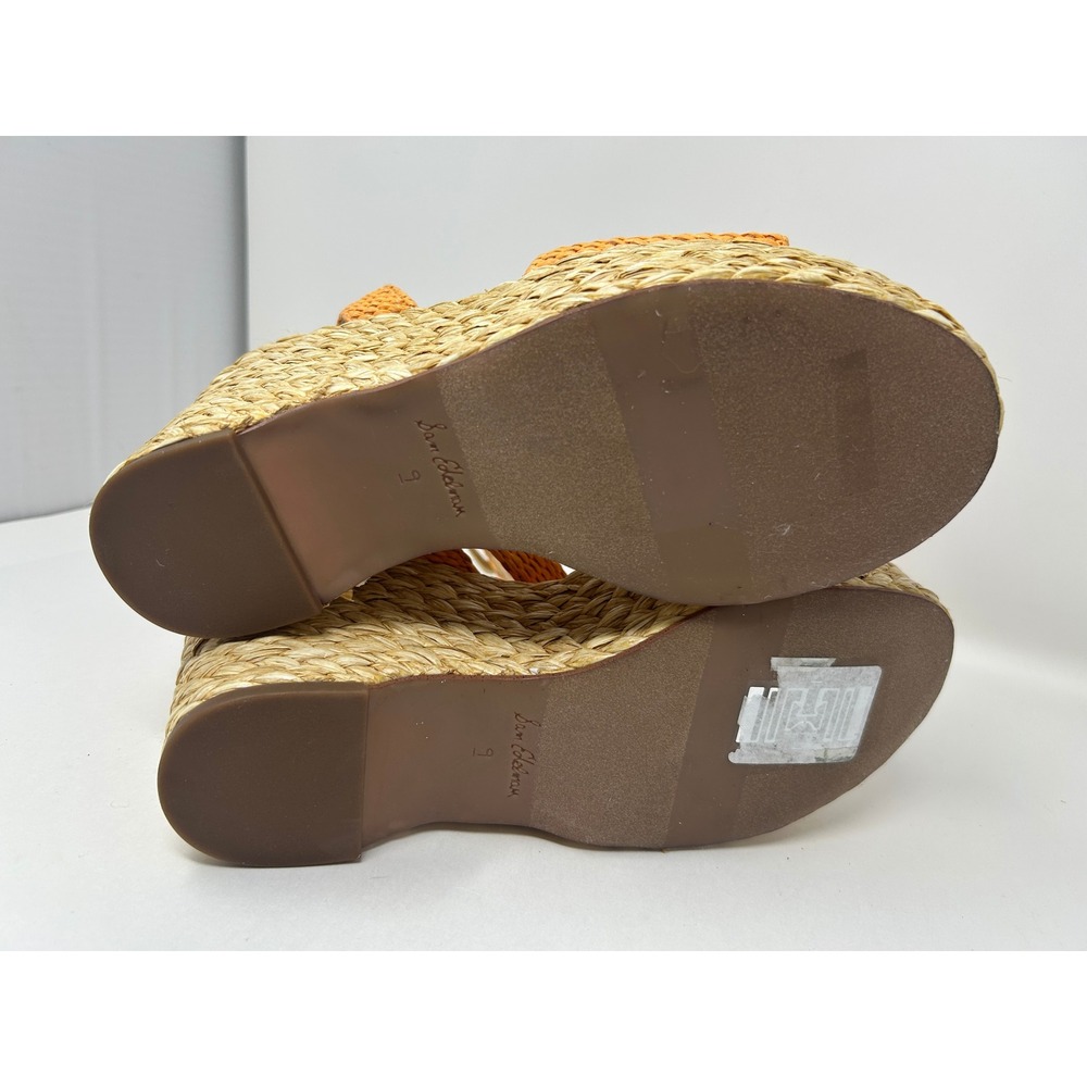 Sam Edelman Womens Orange Raffia Espadrille Wedge Sandals Platform Shoes Size 9 - Picture 8 of 8